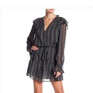 PAIGE Pomello Black Floral Silk Mini Dress Size Medium in great condition